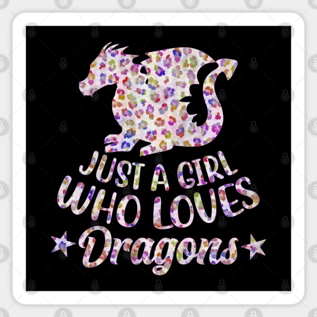 Just A Girl Who Loves Dragons Confetti Leopard Sticker by Kylie Paul